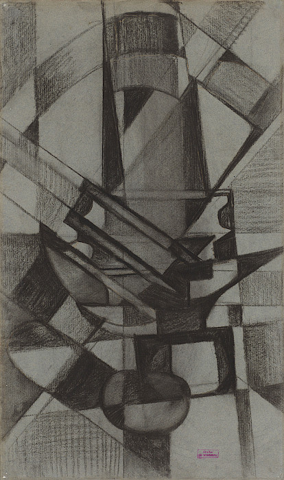 Jeanne Rij-Rousseau (Candè, France, 1870 - 1956, Savigny-sur-Braye, France), "Dessin (Drawing)," circa 1912, charcoal with traces of orange crayon on blue laid paper, 21 3/8 × 12 1/2 in. Arkansas Museum of Fine Arts Foundation Collection: Gift of John and Robyn Horn. 2016.010.006.ab.