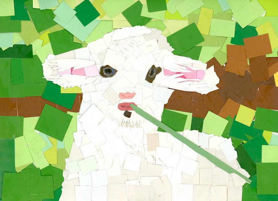 Abigail Y., Cabot, Yummy, Yummy Grass, cut paper, 12 x 9 in.