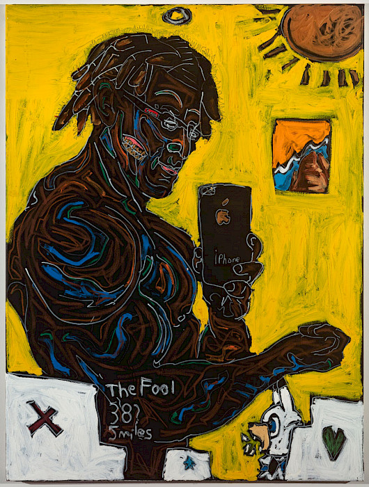 John Isiah Walton, The Fool, 2020, oil on canvas, 48 x 36 in.