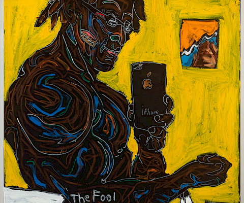 John Isiah Walton, The Fool, 2020, oil on canvas, 48 x 36 in.