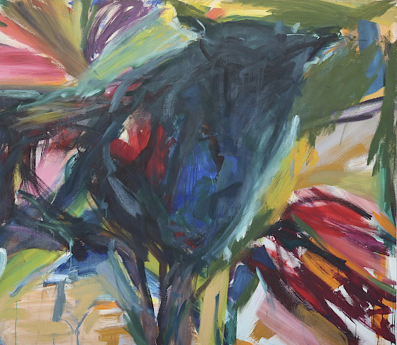 Photo of an abstract painting of a bull by Elaine de Kooning.