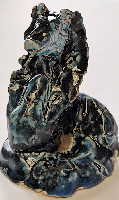 Best In Class: Piyush K., "The Naga 'Eyes' of the Storm," ceramic/glaze, Sixth Grade, Williams Traditional Magnet Elementary School, Art Educator: Benita Robinson.