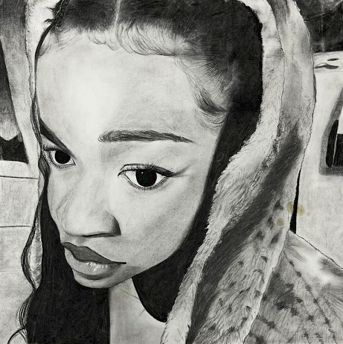 Brooklyn W., "Self-Portrait," charcoal, Ninth Grade, Parkview Arts & Science Magnet High School, Art Educator: Shannon Harrison.