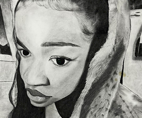 Brooklyn W., "Self-Portrait," charcoal, Ninth Grade, Parkview Arts & Science Magnet High School, Art Educator: Shannon Harrison.